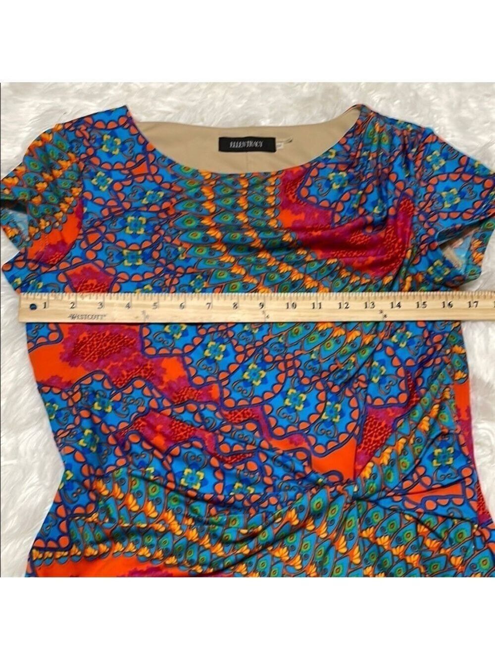 Ellen Tracy Multi Color Sheath Dress Sz 8P - Picture 5 of 14